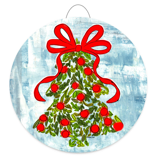 Holly Berry Christmas Tree Door Hanger