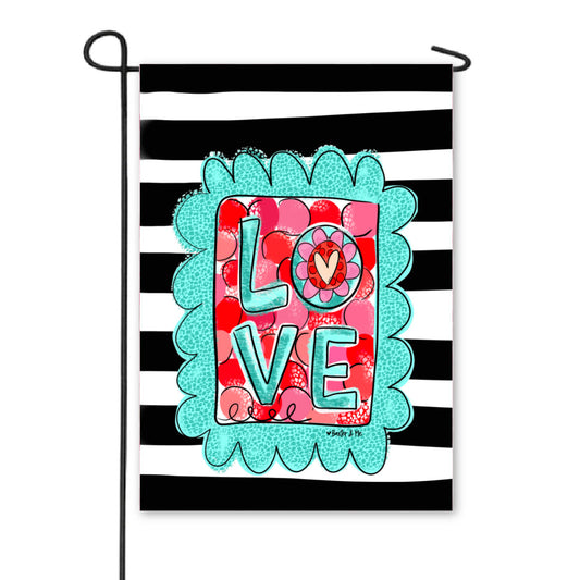 Love Stamp Garden Flag