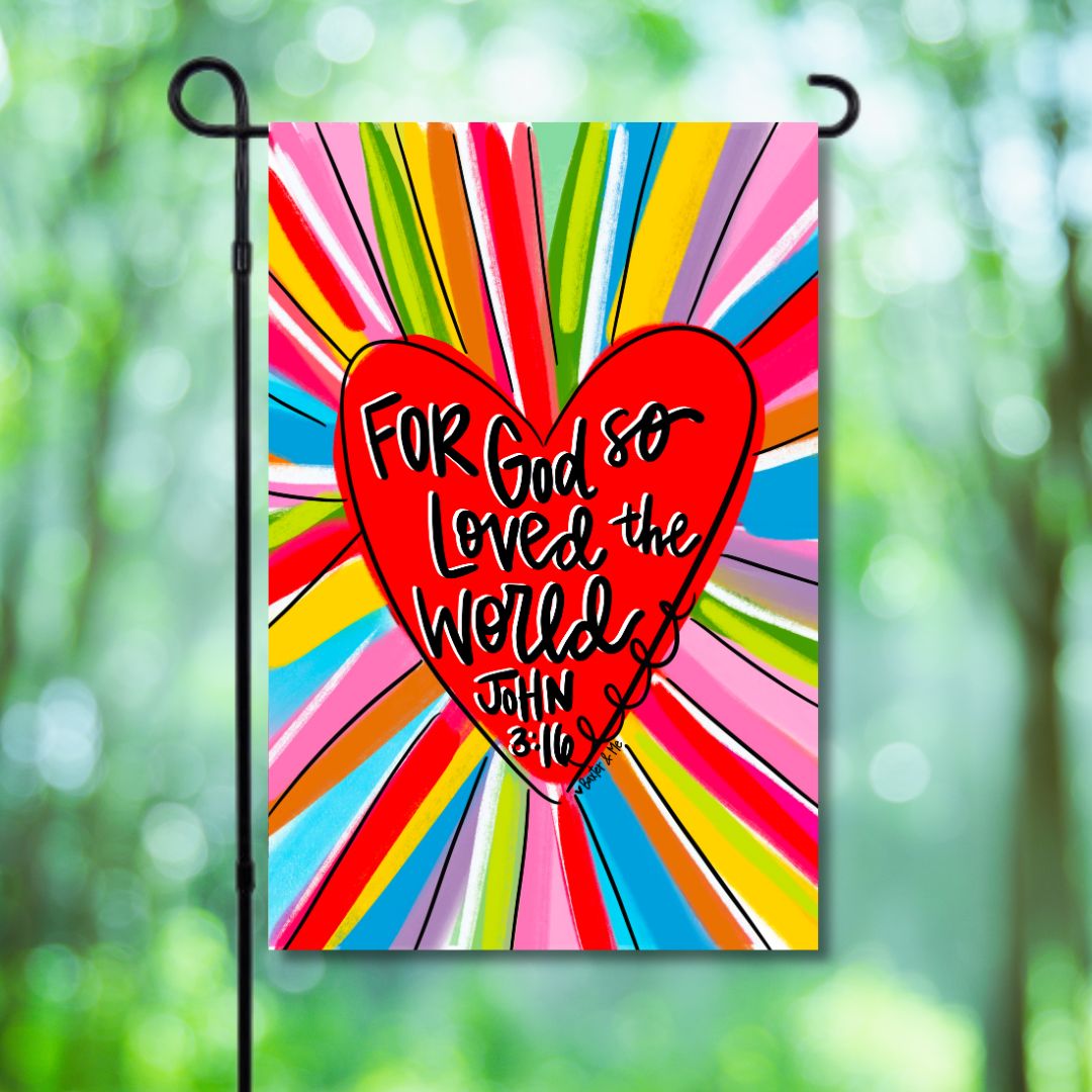 Colorful John 316 Heart Garden Flag