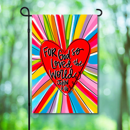 Colorful John 316 Heart Garden Flag