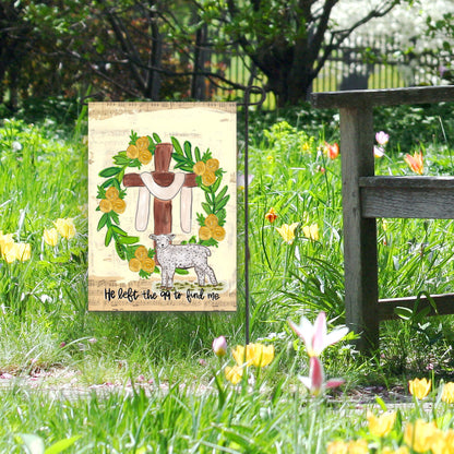 Easter Cross Yellow Flowers Garden Flag