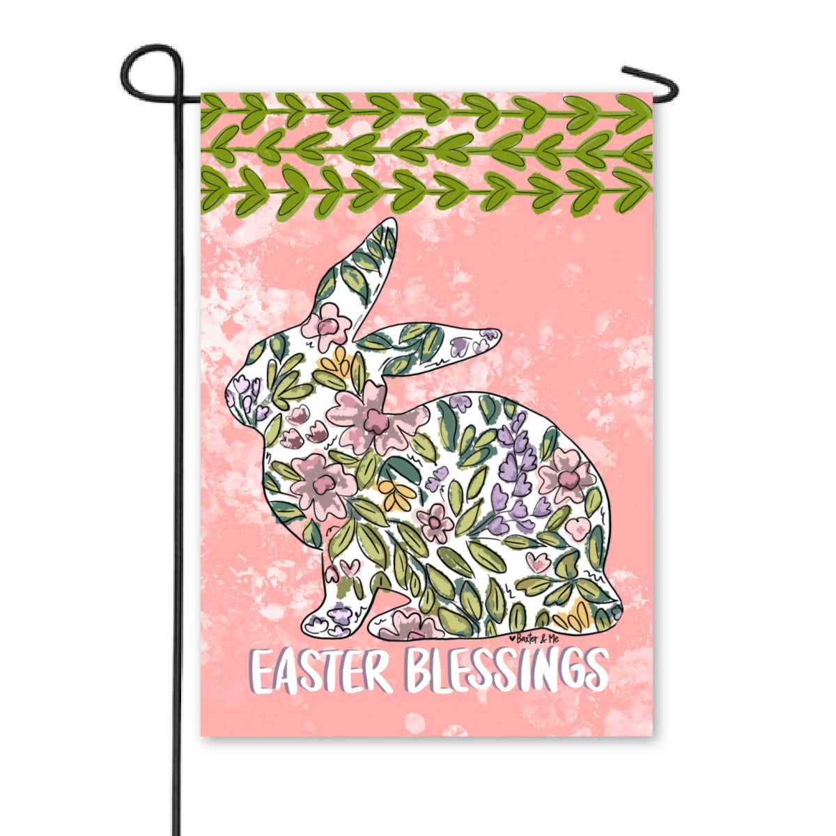 Pastel Easter Blessings Bunny Garden Flag