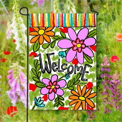 Welcome Daisy Garden Flag