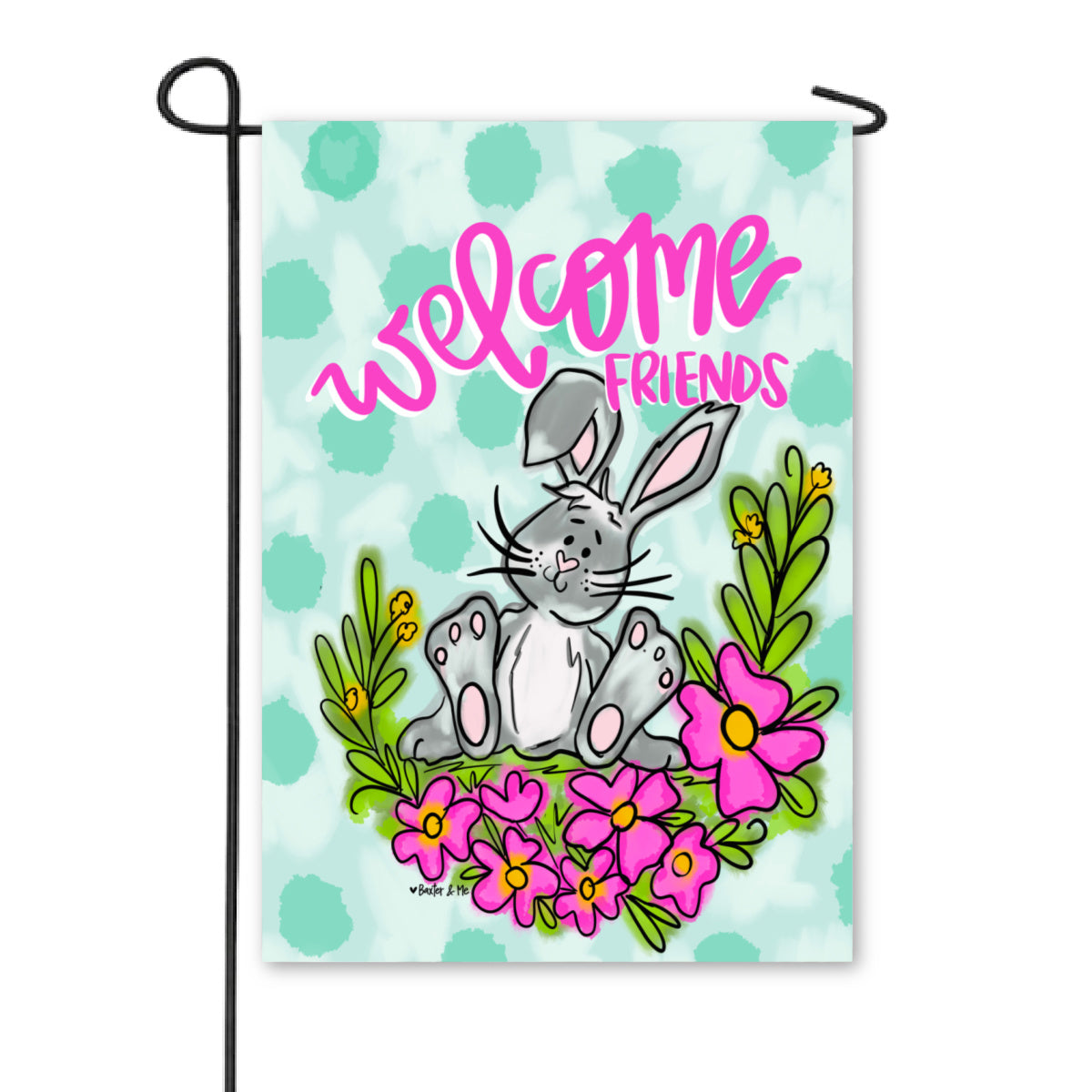 Welcome Friends Bunny Feet Garden Flag