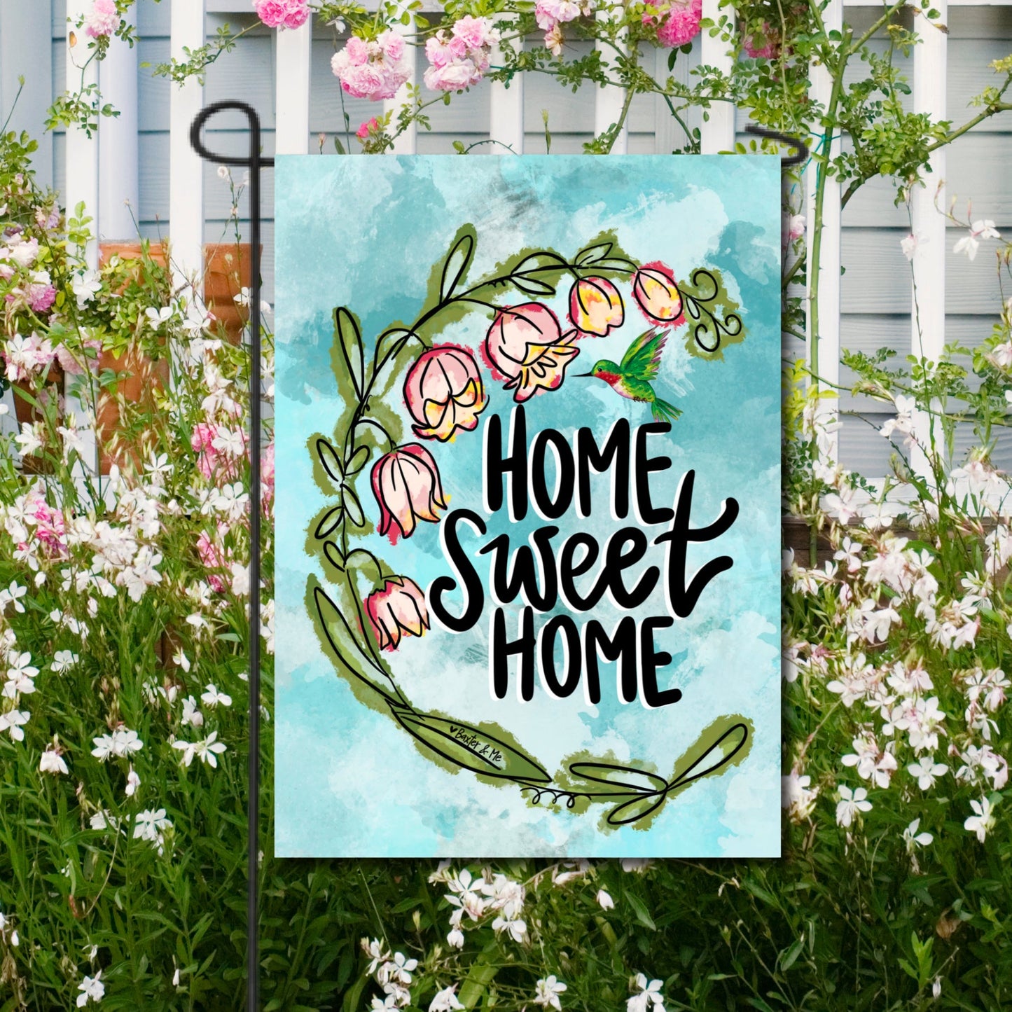 Home Sweet Home Hummingbird Garden Flag