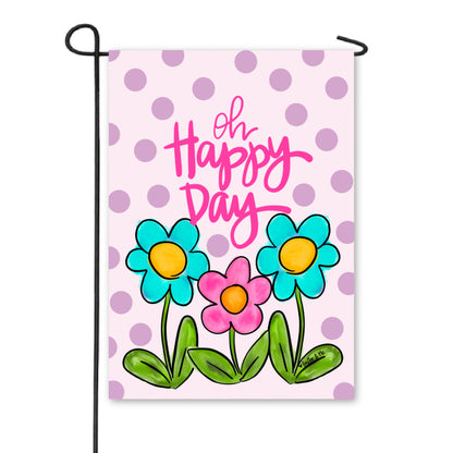 Oh Happy Day Daisy Garden Flag