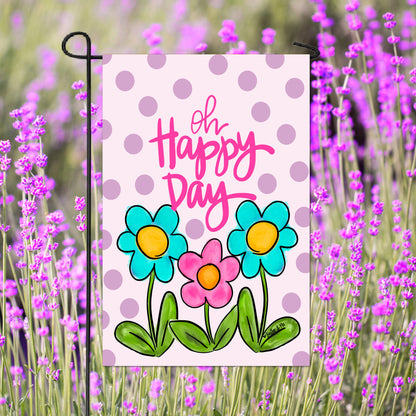 Oh Happy Day Daisy Garden Flag