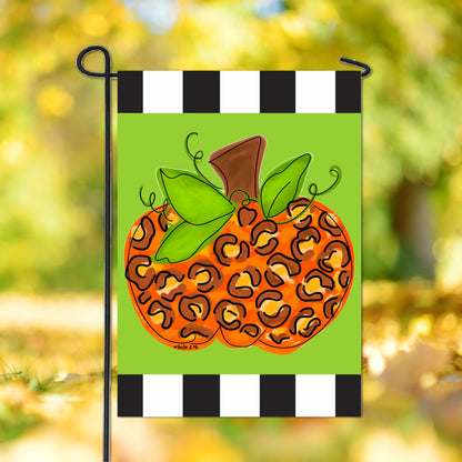 Cheetah Pumpkin Garden Flag