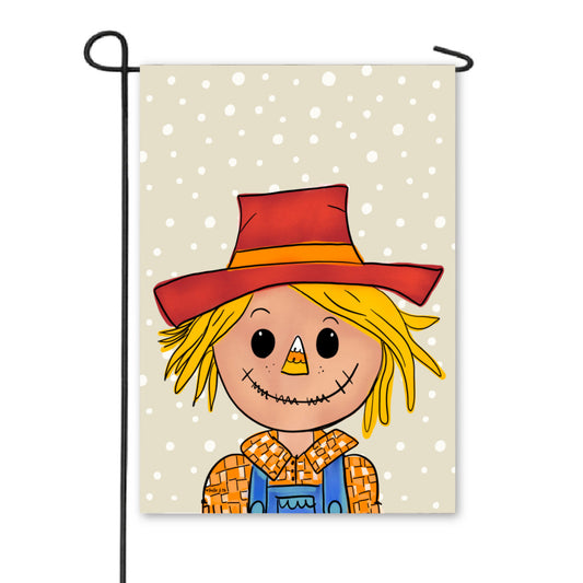 Candy Corn Scarecrow Garden Flag