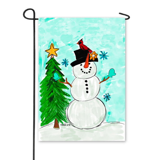 Snowman Frosty Mittens Garden Flag