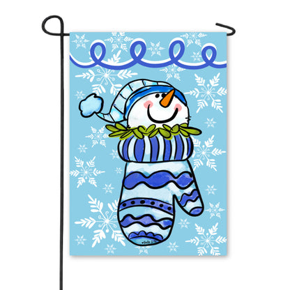 Mitten Full of Frosty Garden Flag
