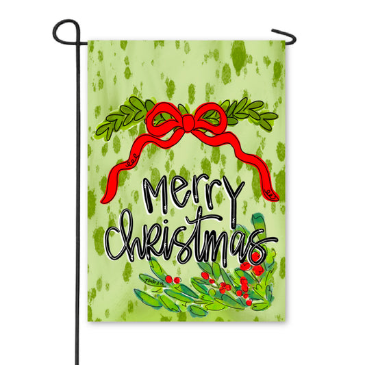 Merry Christmas Ribbon  Garden Flag