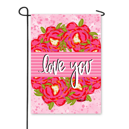 Love You Bouquet Wreath Garden Flag