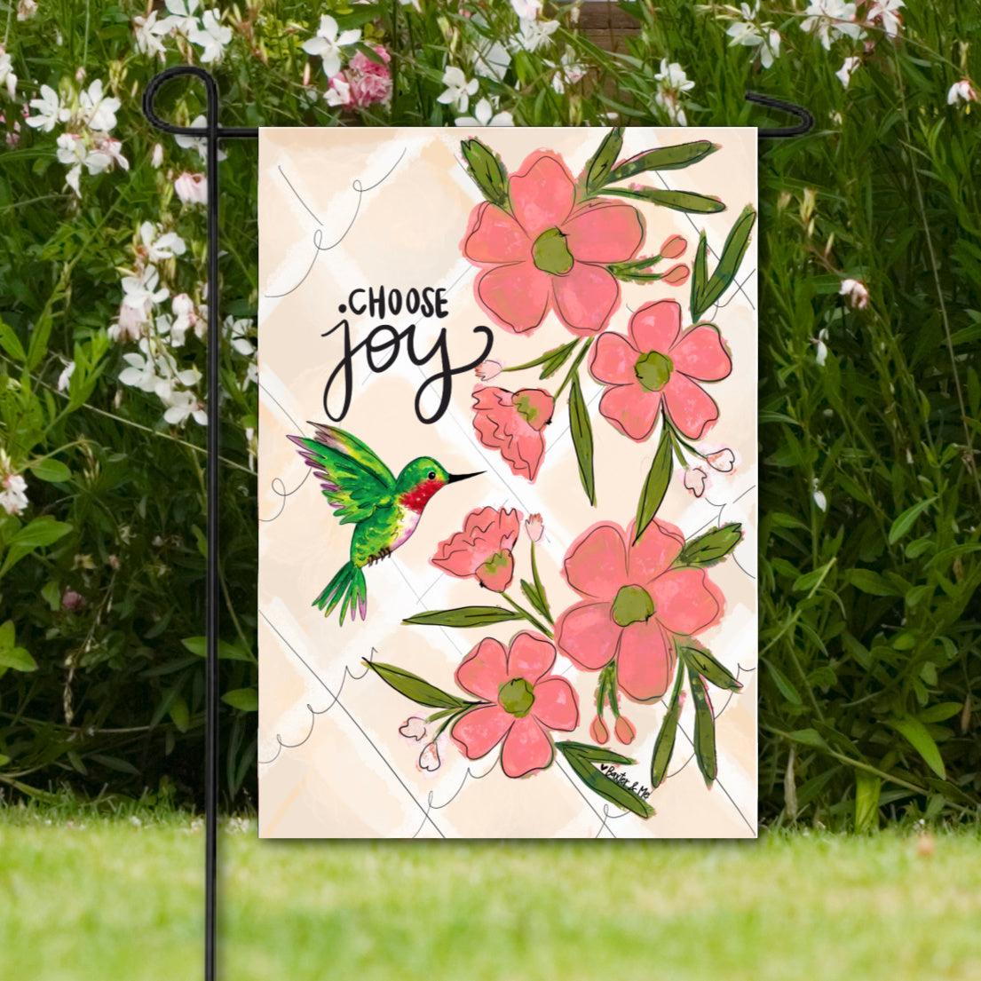 Choose Joy Hummingbird Garden Flag