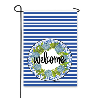 Hydrangeas Welcome Willow Garden Flag