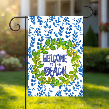 Willow Welcome to the Beach Garden Flag