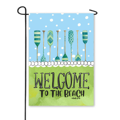 Paddles Welcome to the Beach Garden Flag