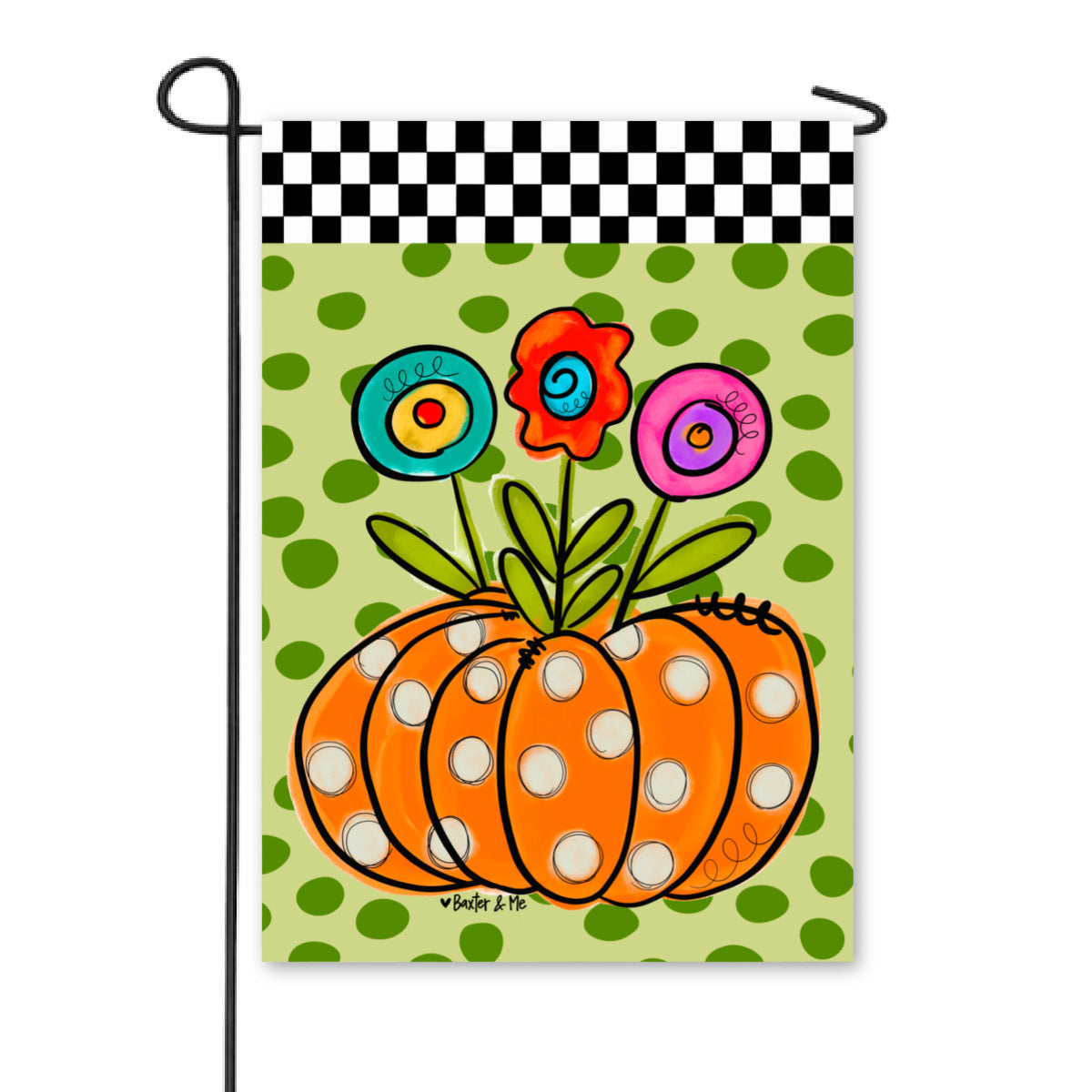 Dottie Bloom Pumpkin Garden Flag
