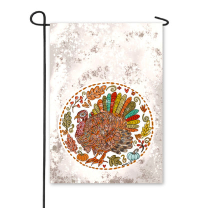 Colorful Feather Turkey "Mr. Feathersworth" Garden Flag