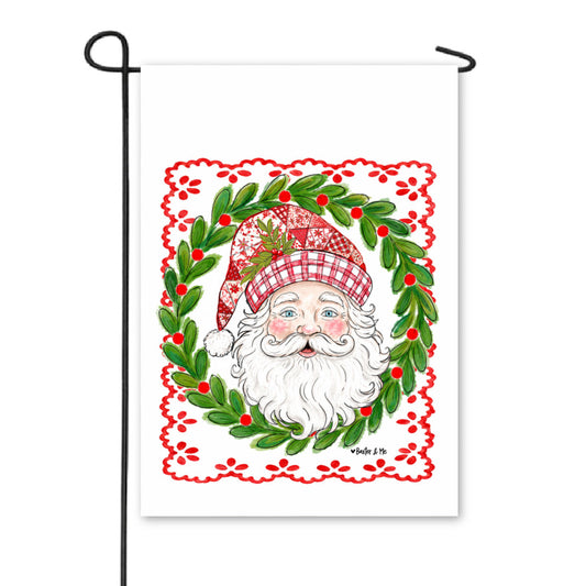 Quilted Santa Garden Flag