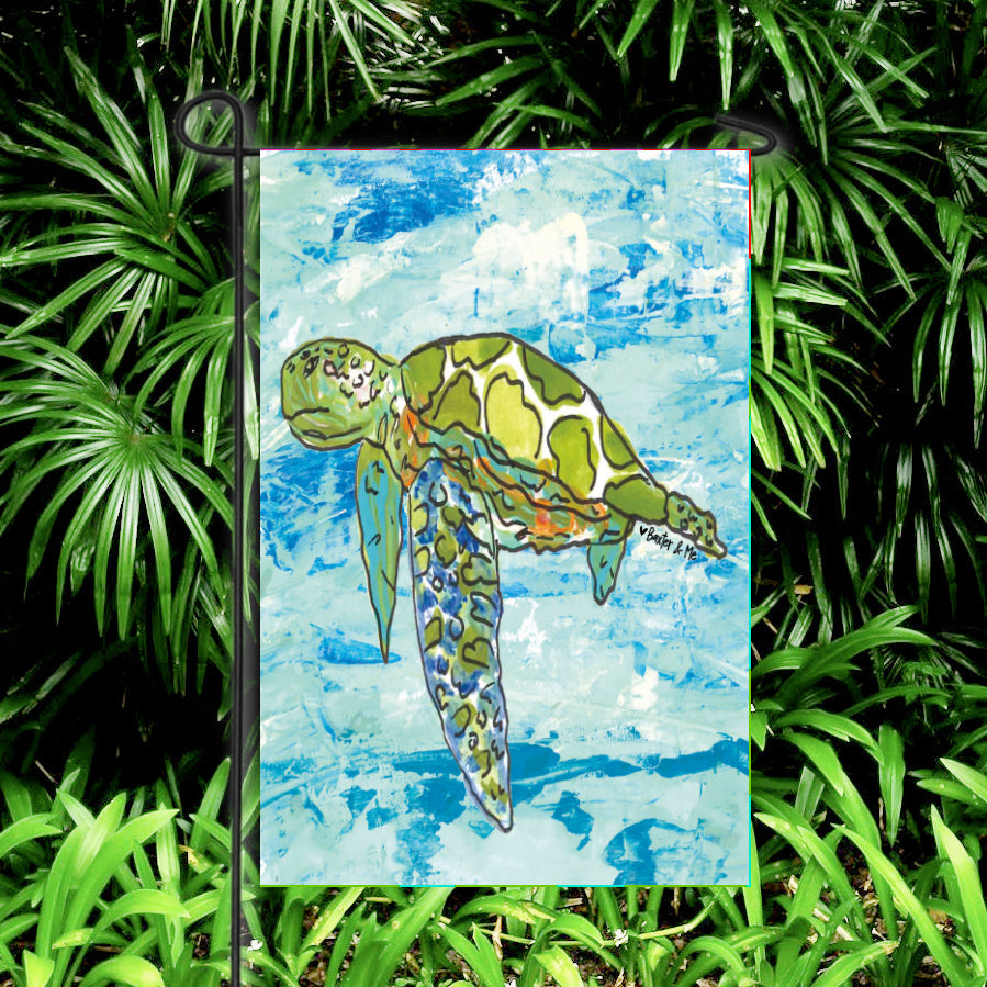 Sea Turtle Garden Flag