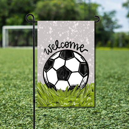 Welcome Soccer Garden Flag