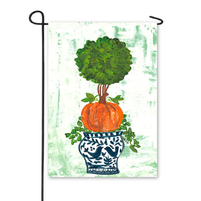 Pumpkin Topiary Garden Flag