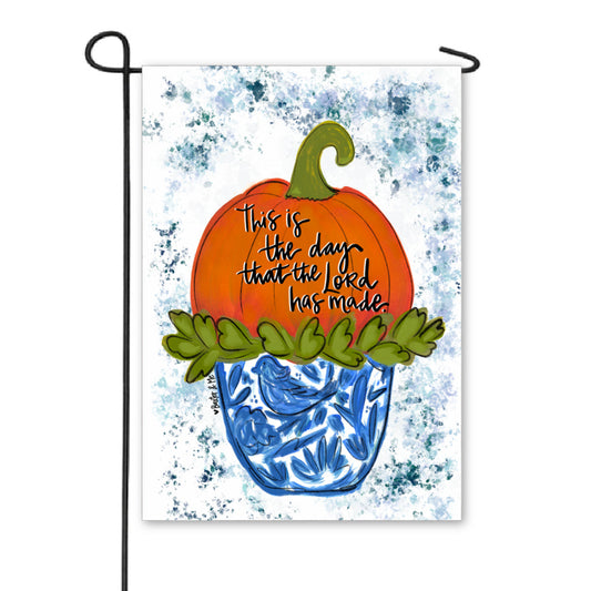 This is the Day Pumpkin Garden Flag