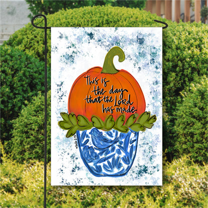 This is the Day Pumpkin Garden Flag