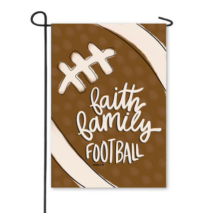 Faith Family Football Garden Flag