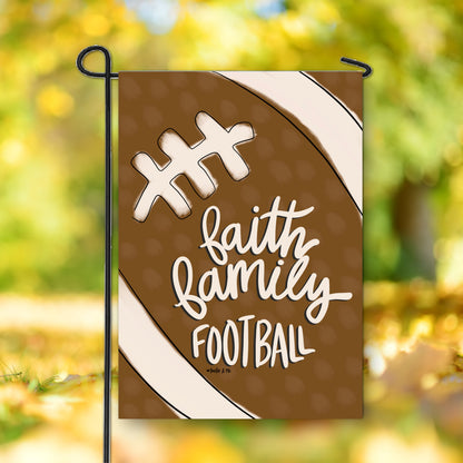 Faith Family Football Garden Flag