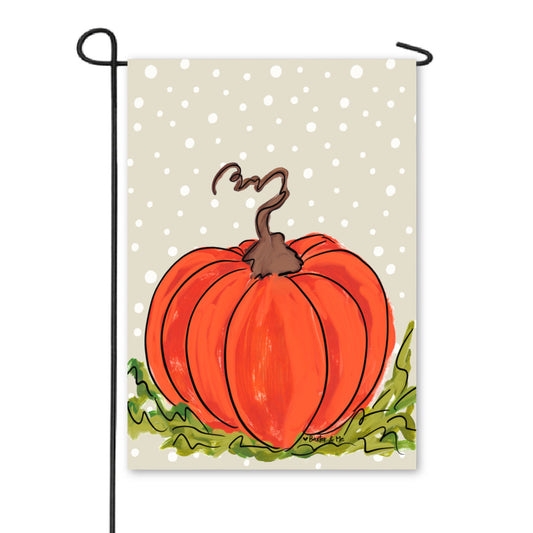 Classic Long Stem Pumpkin Garden Flag