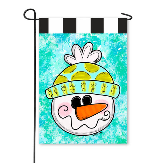 Happy Snowman Garden Flag