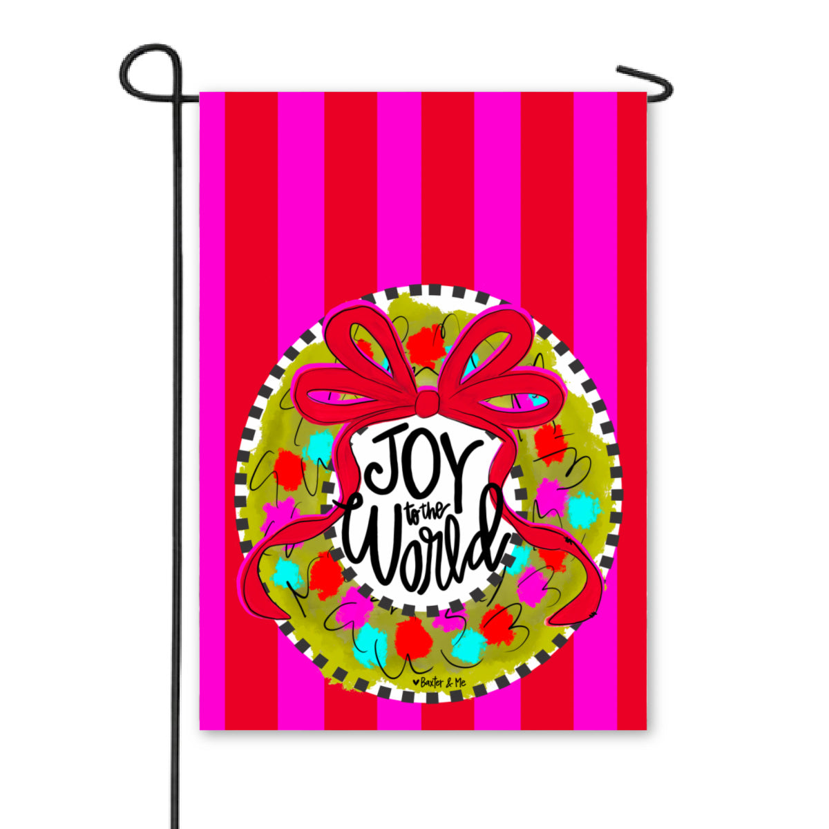 Joy to the World Wreath Garden Flag