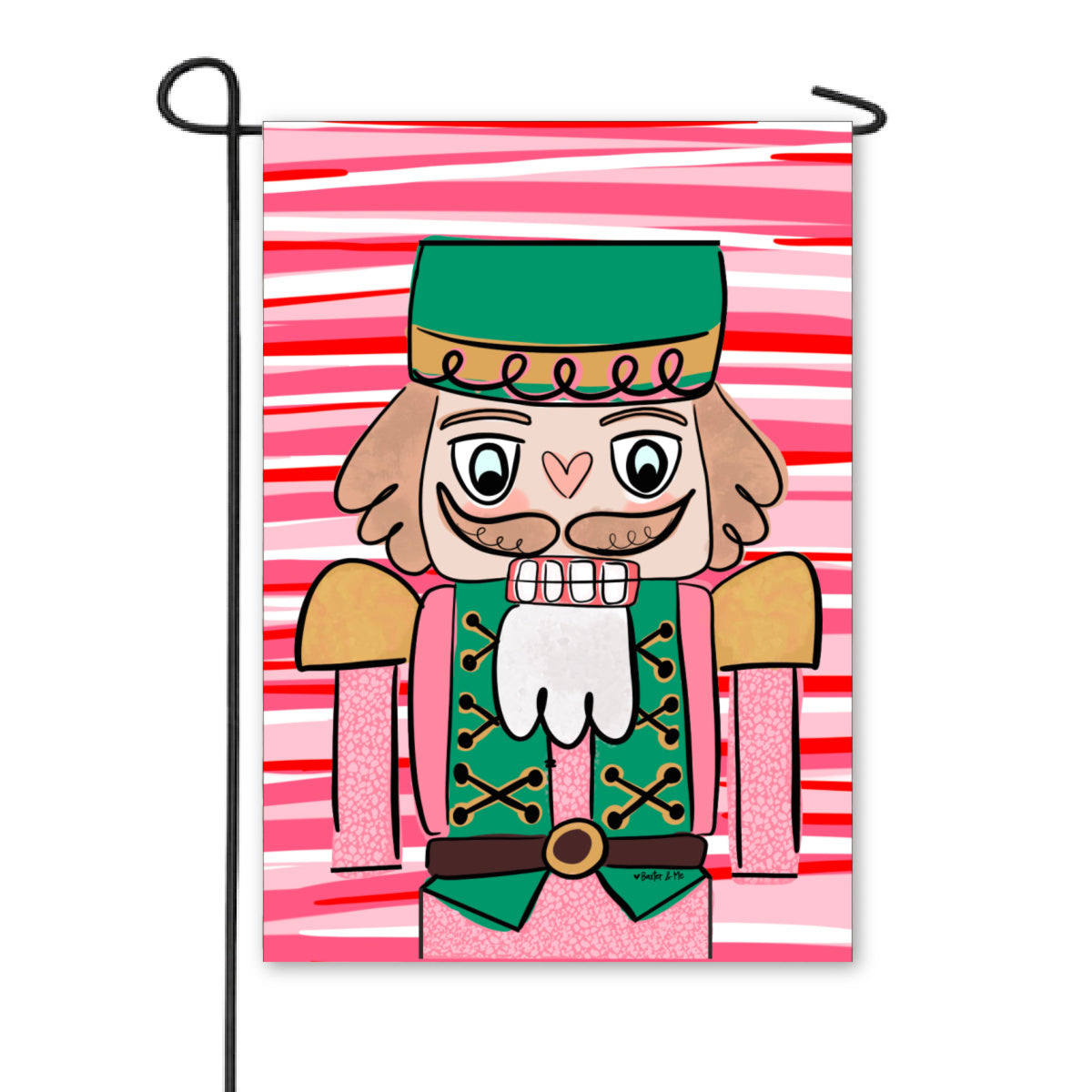 Pink Candy Nutcracker Garden Flag