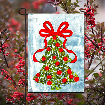 Holly Berry Christmas Tree Garden Flag