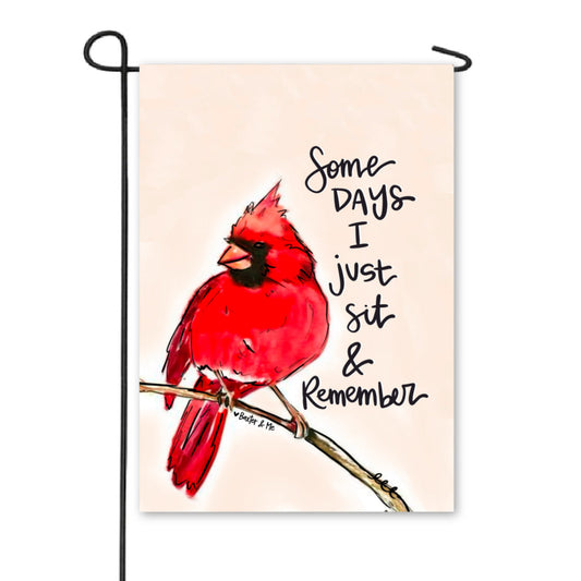 Sit & Remember Cardinal Garden Flag