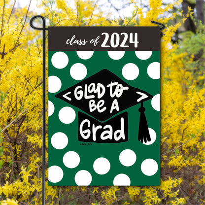 Graduation School Colors Garden Flag