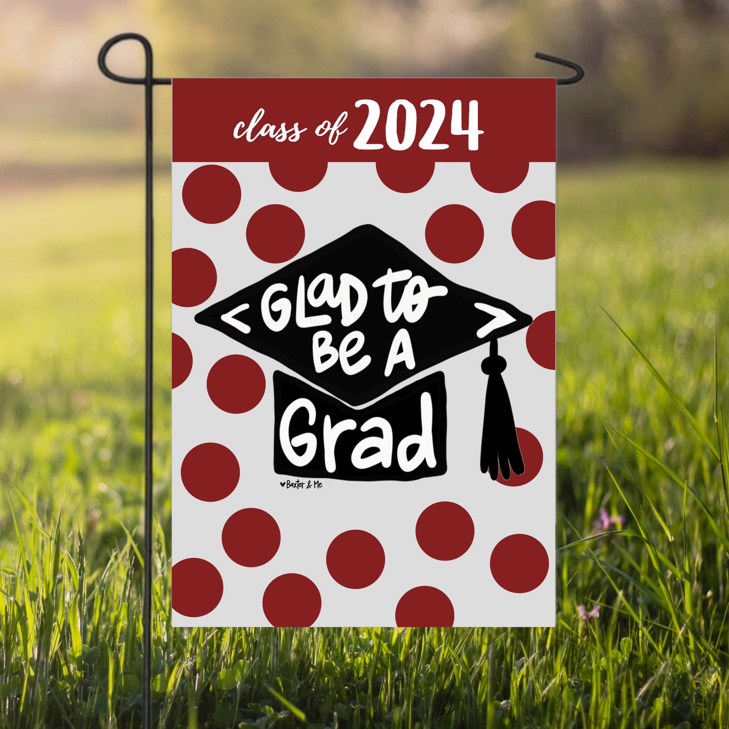 Graduation School Colors Garden Flag