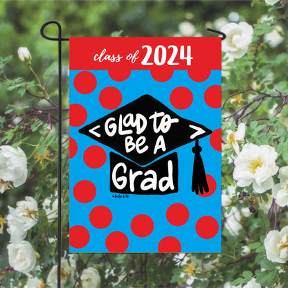 Graduation School Colors Garden Flag