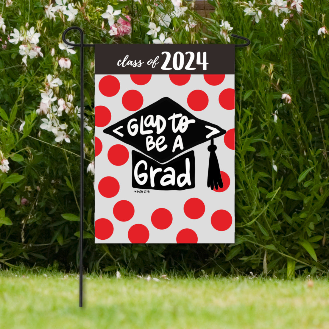 Graduation School Colors Garden Flag