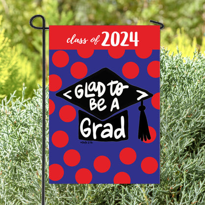 Graduation School Colors Garden Flag