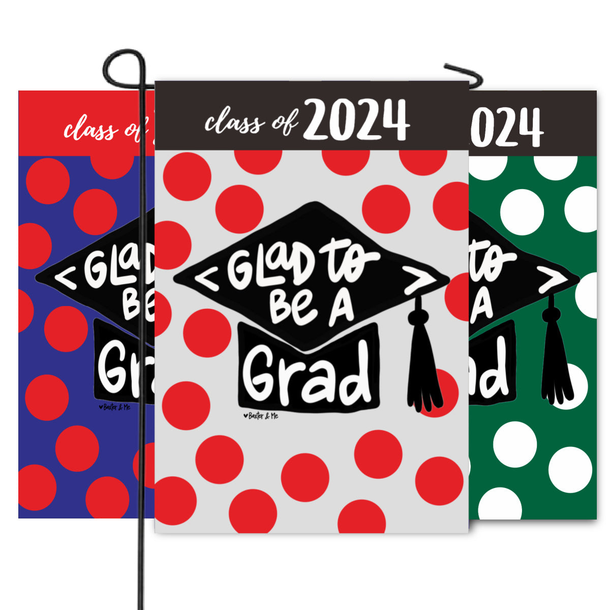 Graduation School Colors Garden Flag