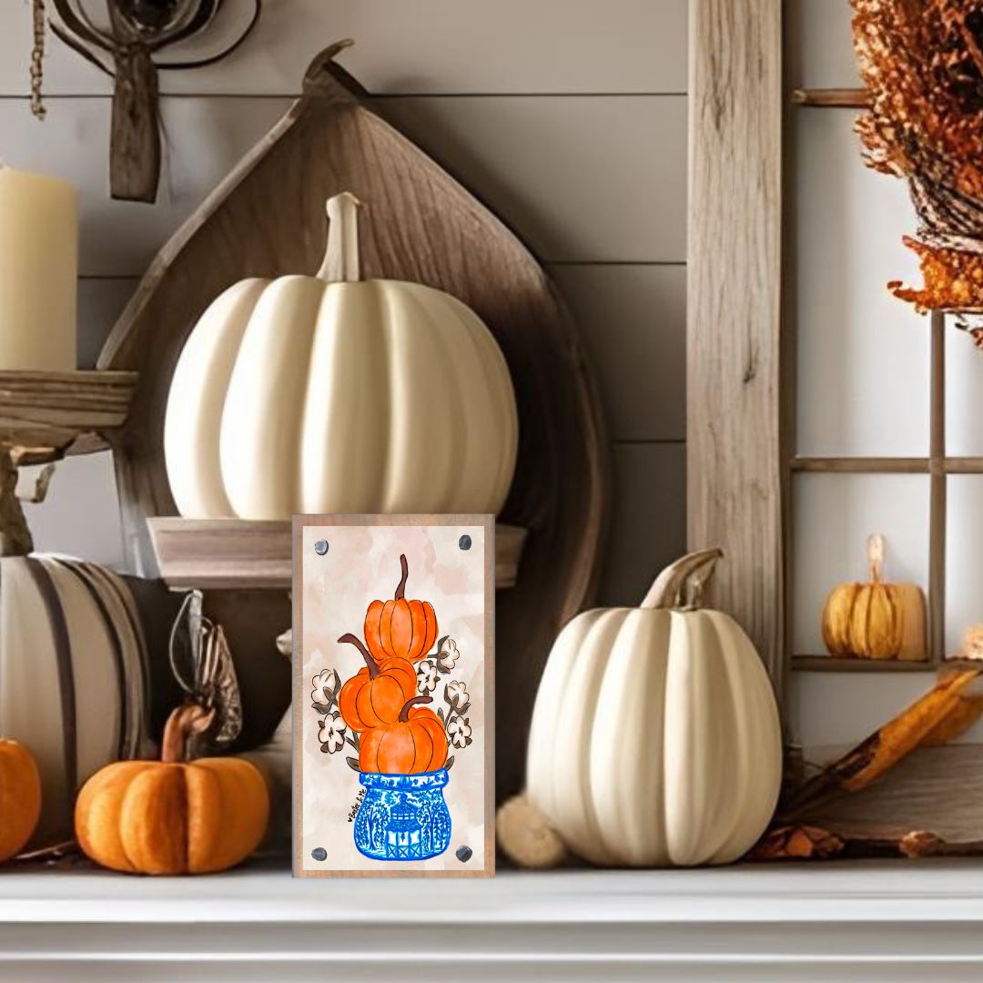 Cotton Pickin Pumpkin Chinoiserie Stack Happy Block