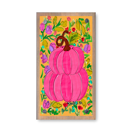 Pink Pumpkin in Bloom Happy Block