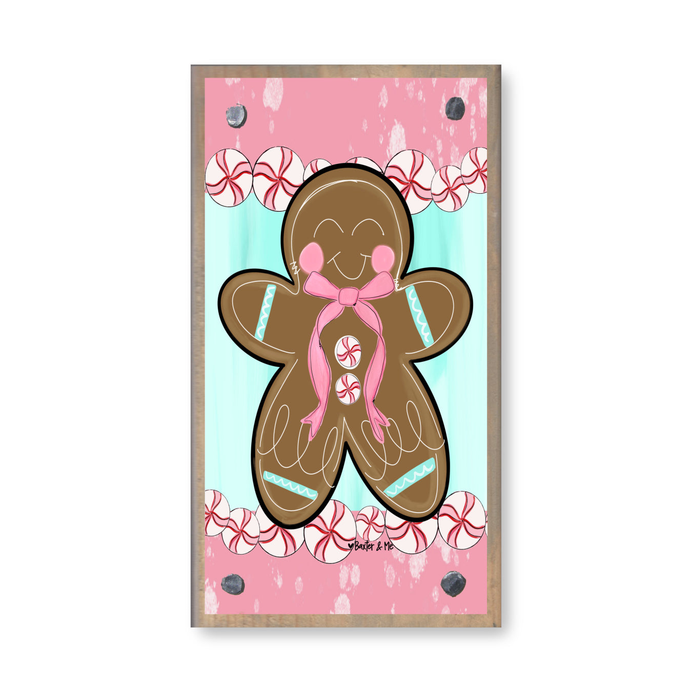 Pink Peppermint Gingerbread Happy Block