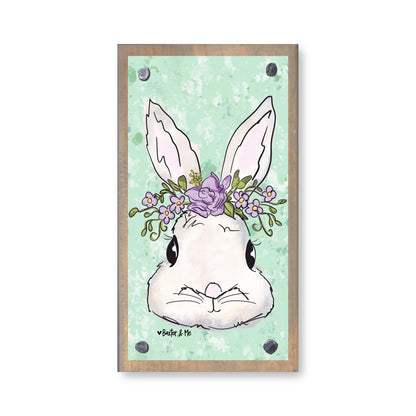 Lavender Floral Bunny Happy Block