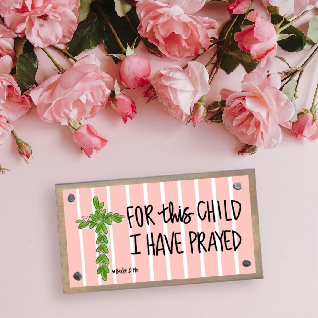 For this Child Pink Cross Happy Block