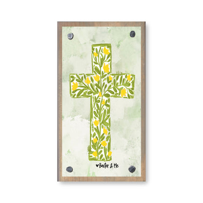 Yellow Tulip Cross Happy Block