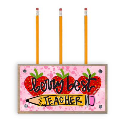 Berry Best Teacher Pencil Pen Holder